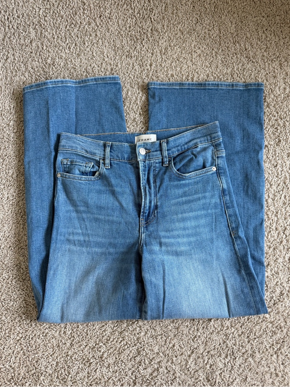 Frame Le Pixie Slim Palazzo Drizzle Wide Leg Denim Jeans